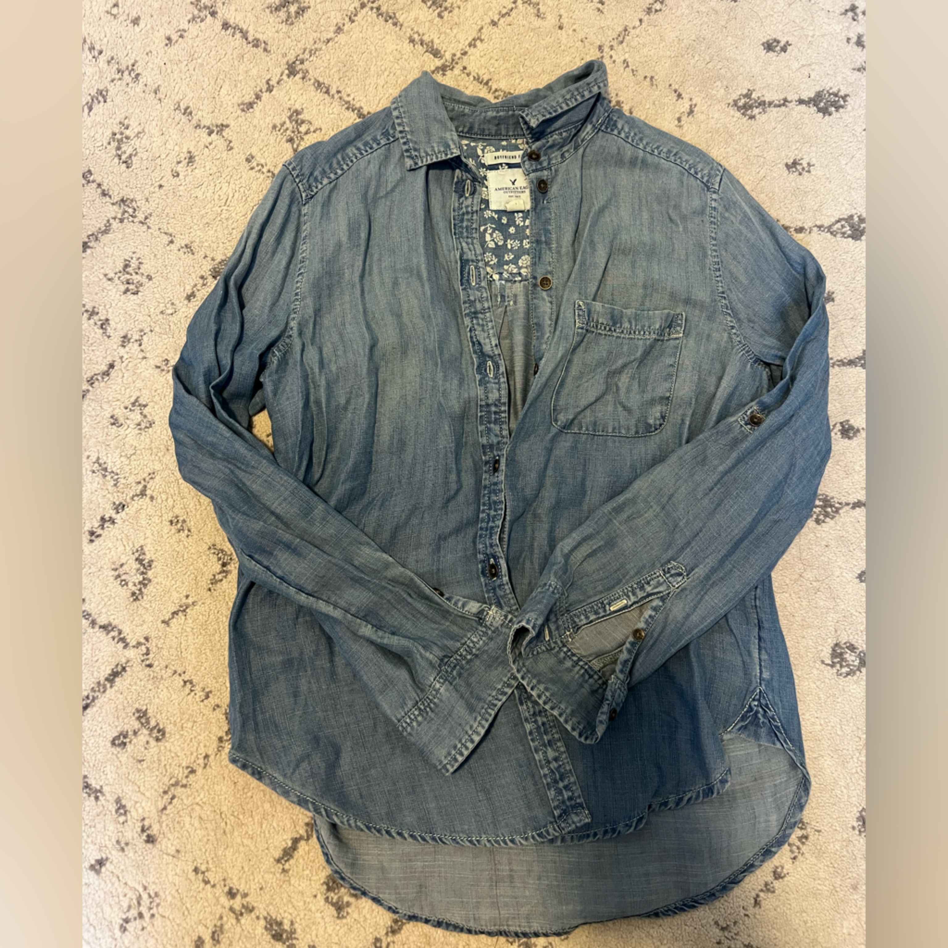 Womens Chambray Button Down